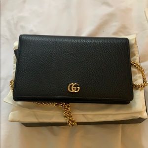 Well Used Gucci Marmont Wallet on Chain